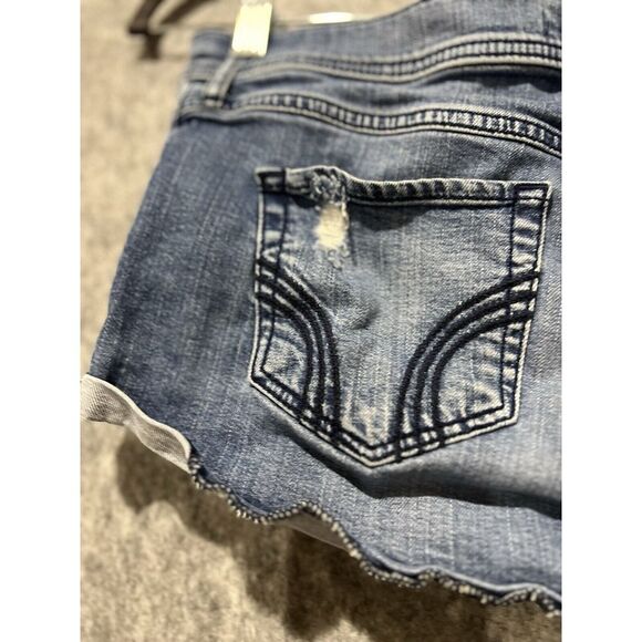Hollister Distressed Short Shorts Denim Jeans Juniors Womens 7 Waist 28… - Picture 4 of 12